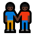 👬🏿 men holding hands: dark skin tone display on Windows